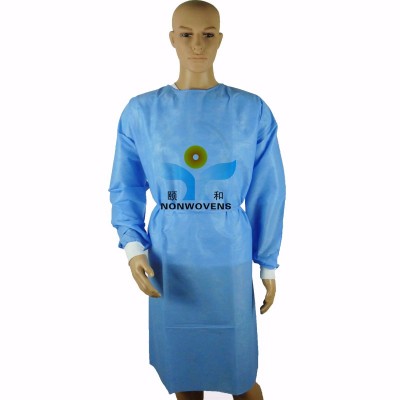 Hospital medical uniform pp/sms nonwoven disposable isolation gown from yihe